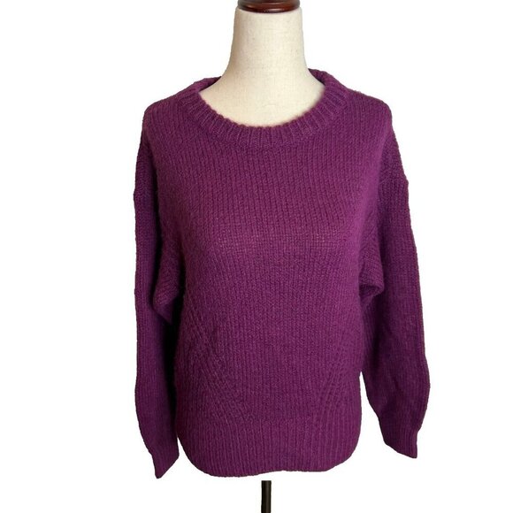 Madewell Sweaters - Madewell $80 Wool Blend Wedge Sweater Purple Size XS NO056